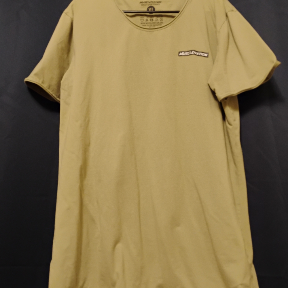 Men's Muscle Nation T-shirt Olive Green Size XL